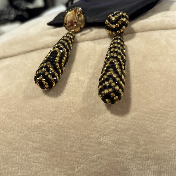 Vintage Bellini Gold/Black Runway Glitz Crystal Teardrop - New Designer - Picture 10 of 16